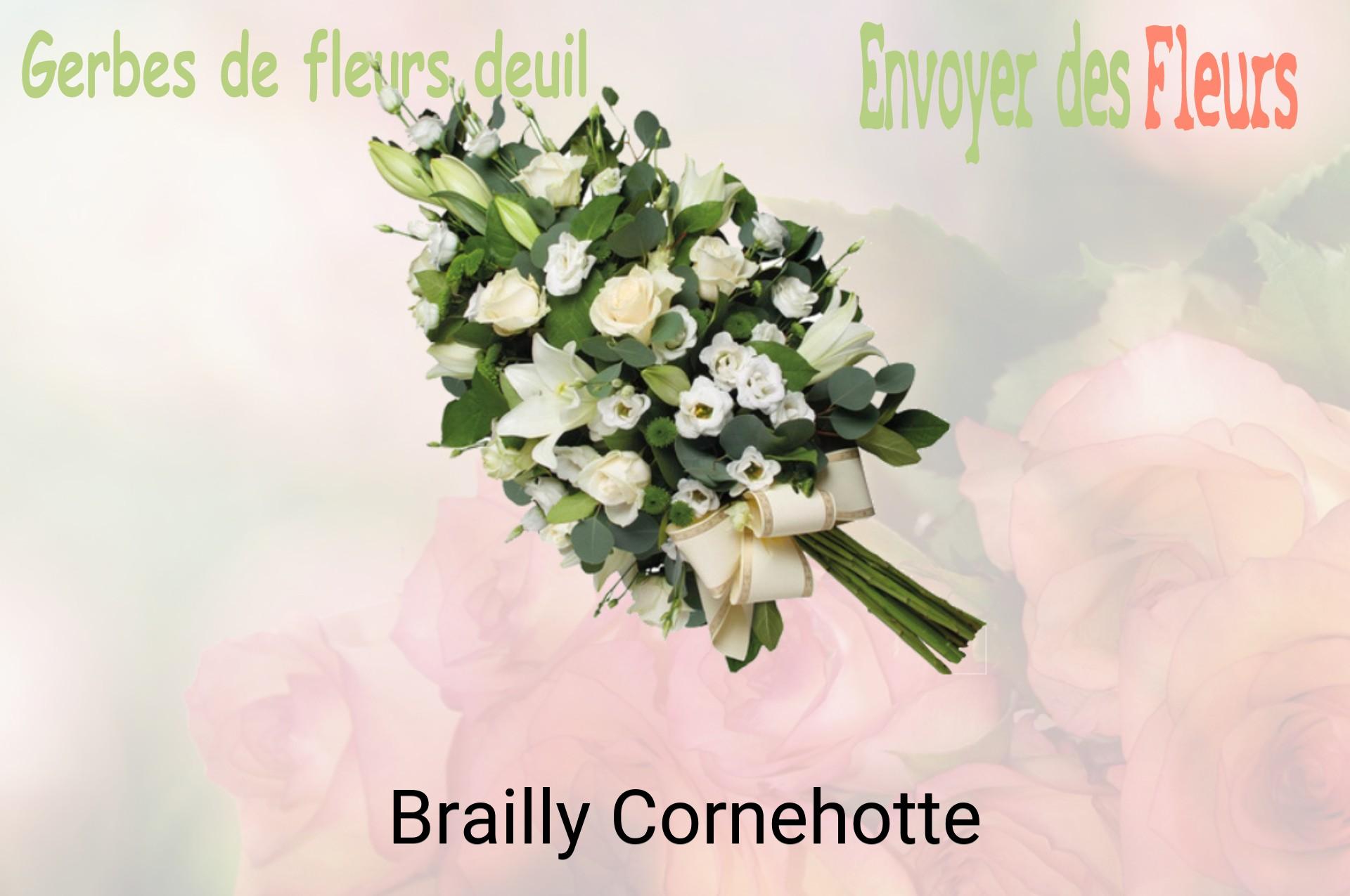 Gerbe de fleurs de deuil livrée à Brailly-Cornehotte